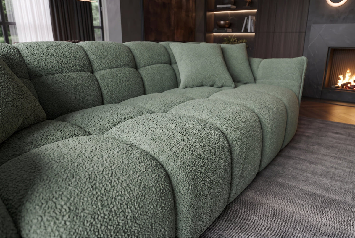 Canapé CLOUD 260 cm – Vert sauge bouclé