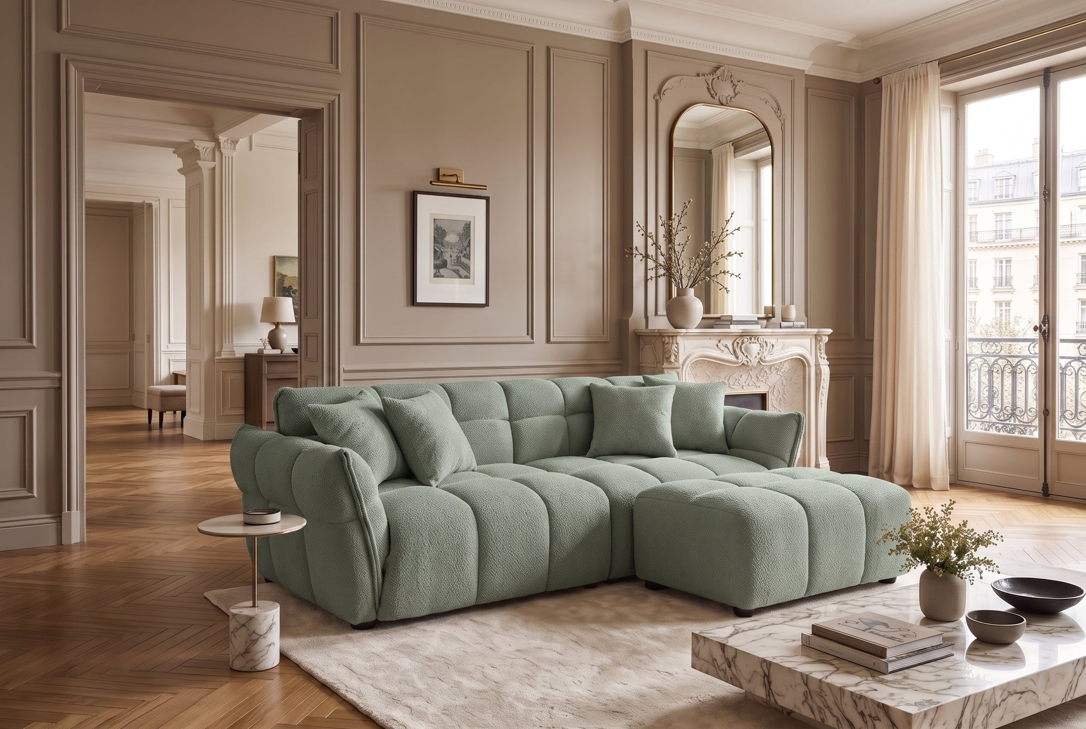 Orlena – Vert sauge bouclé – vue 3