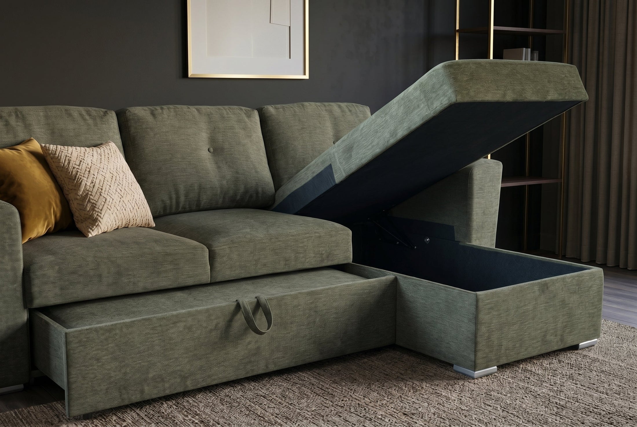 Livana – Vert tissu texturé – vue 10