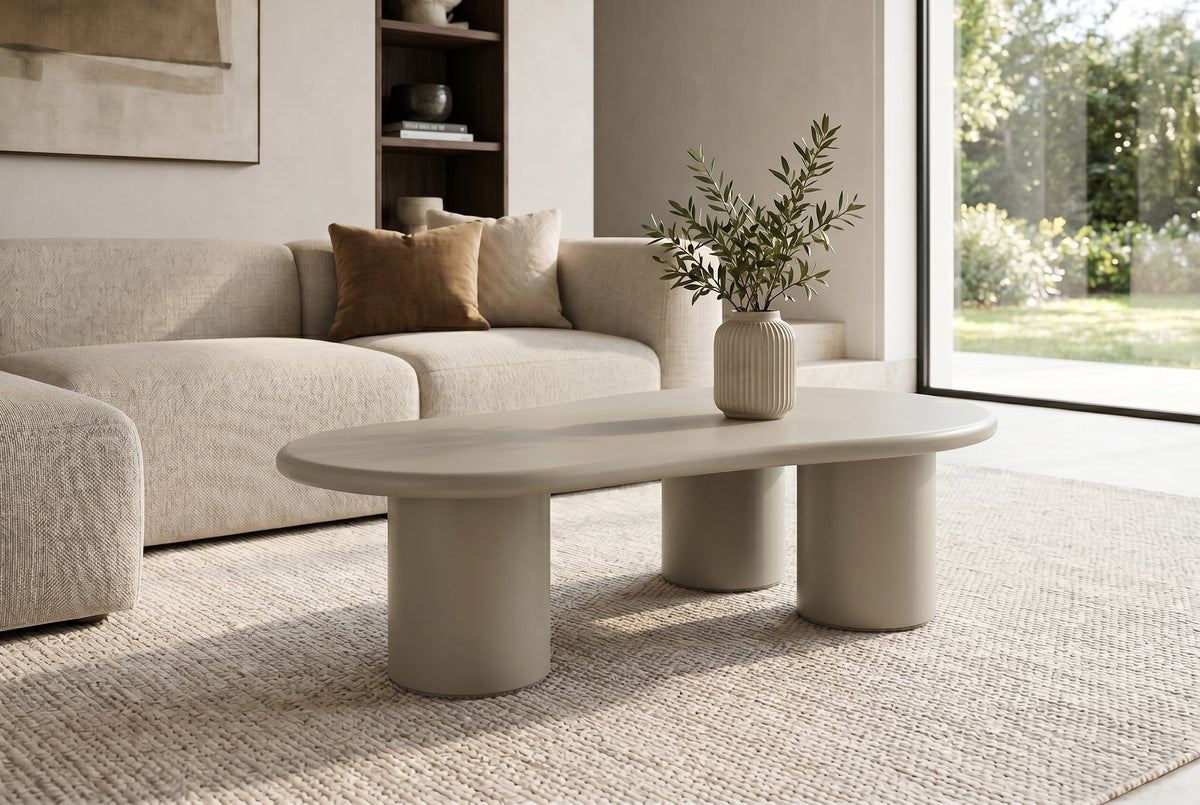 Table basse Onda – Grège & beige