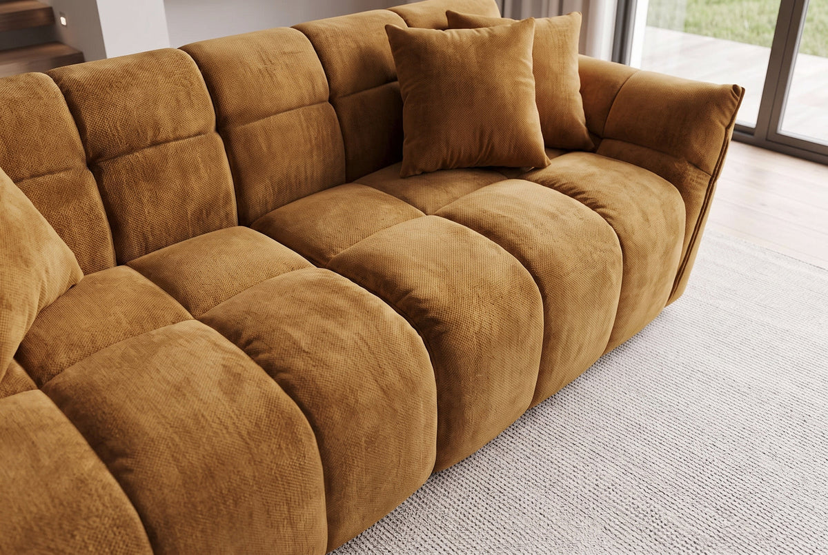 Canapé CLOUD 260 cm – Jaune moutarde velours