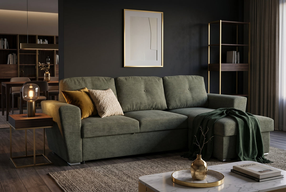Livana – Vert tissu texturé – vue 2