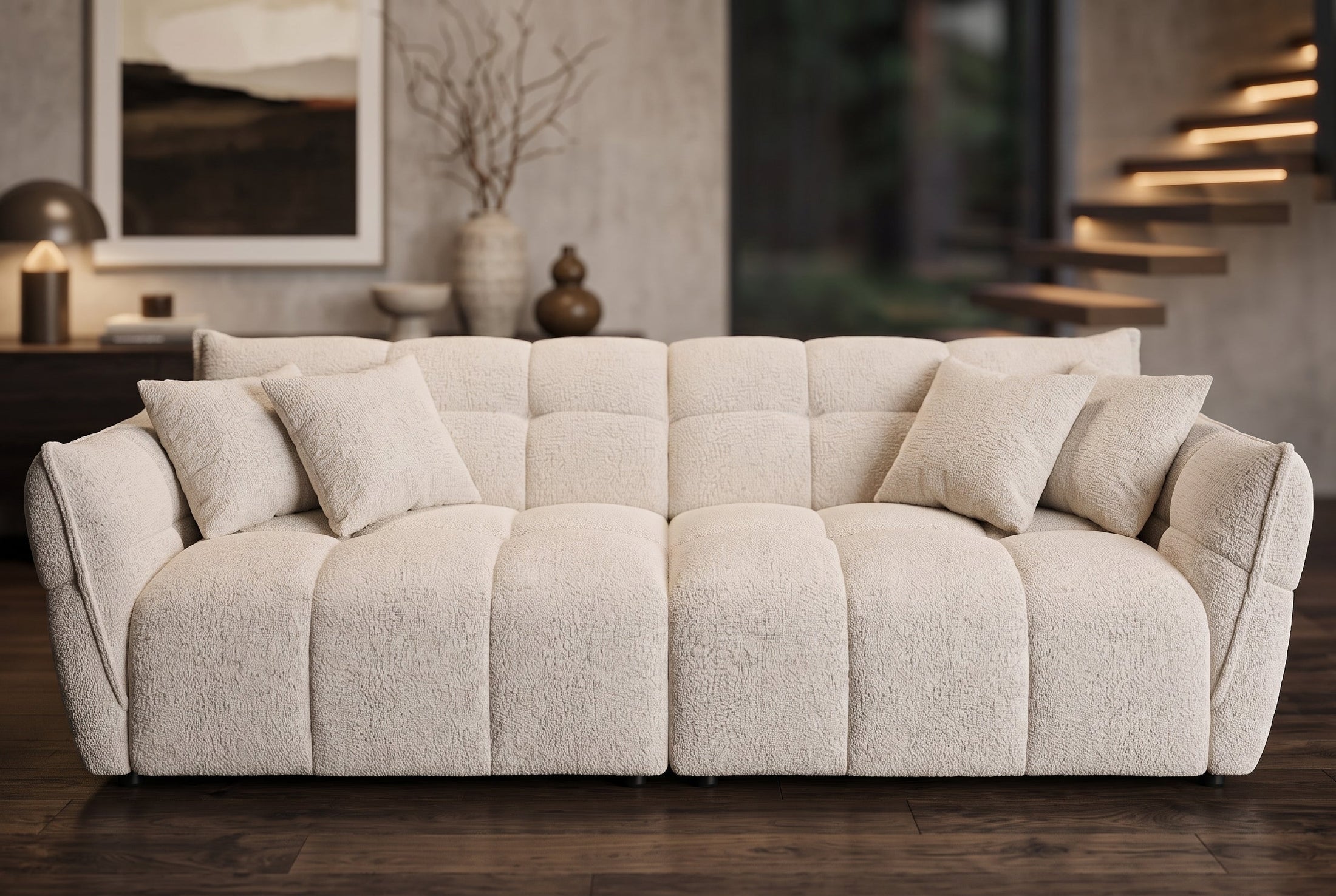 Orlena – Beige bouclé tweed – vue 5