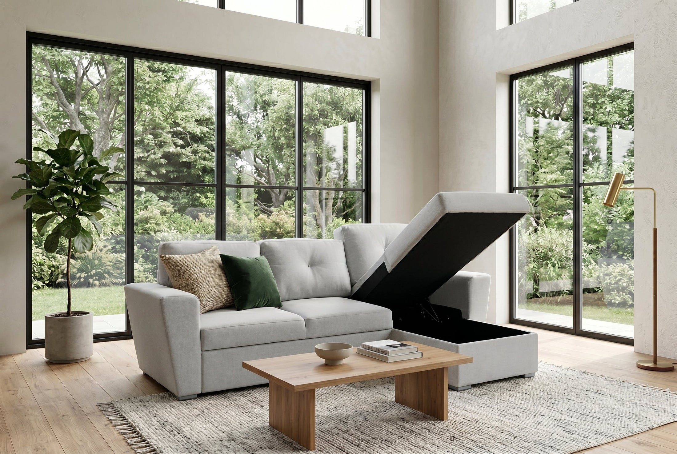 Livana – Beige tissu texturé – vue 3