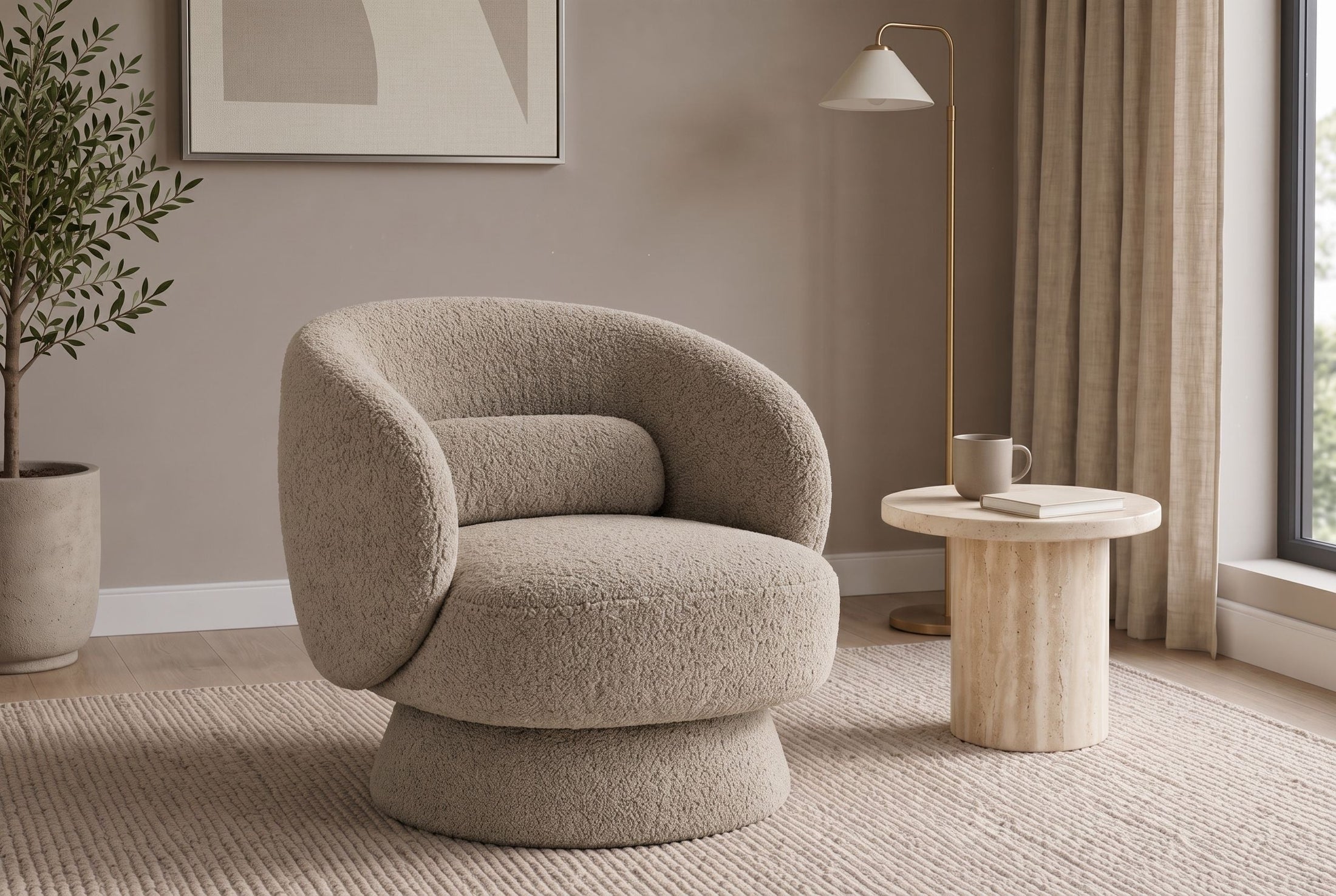 Ariane – Taupe bouclé – vue 2