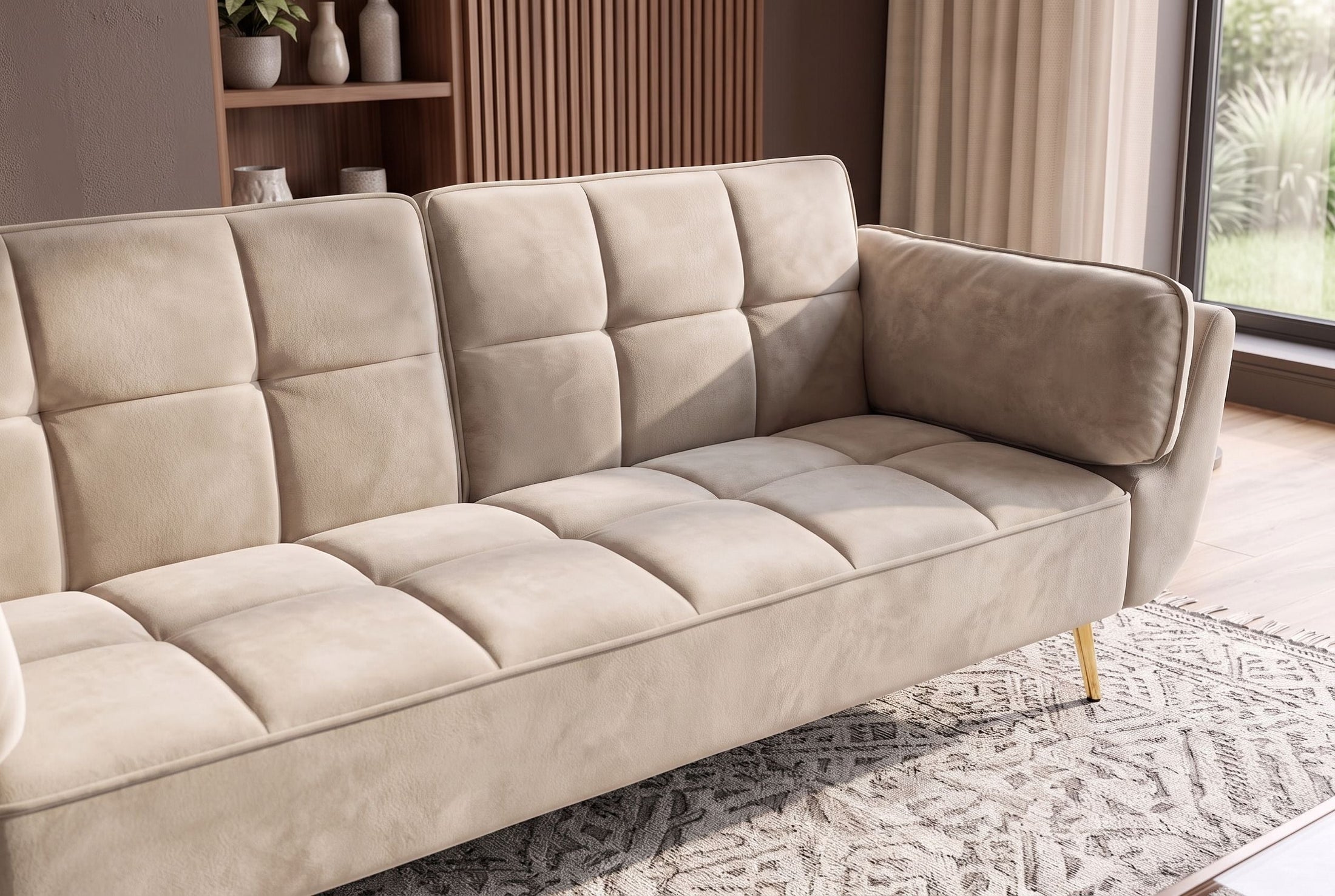 Avéna – Champagne beige velours – vue 5