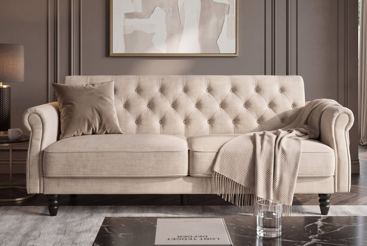 Elara – Champagne beige velours – vue 4