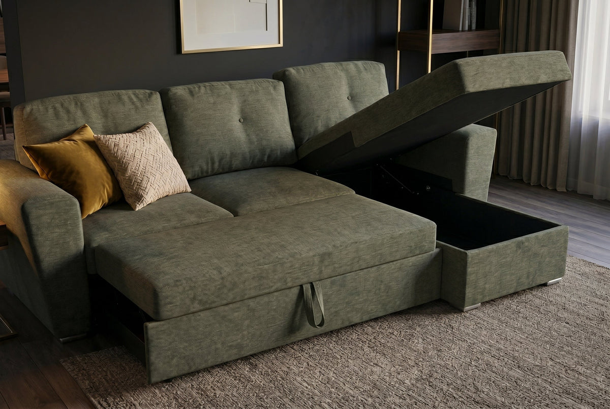 Livana – Vert tissu texturé – vue 8