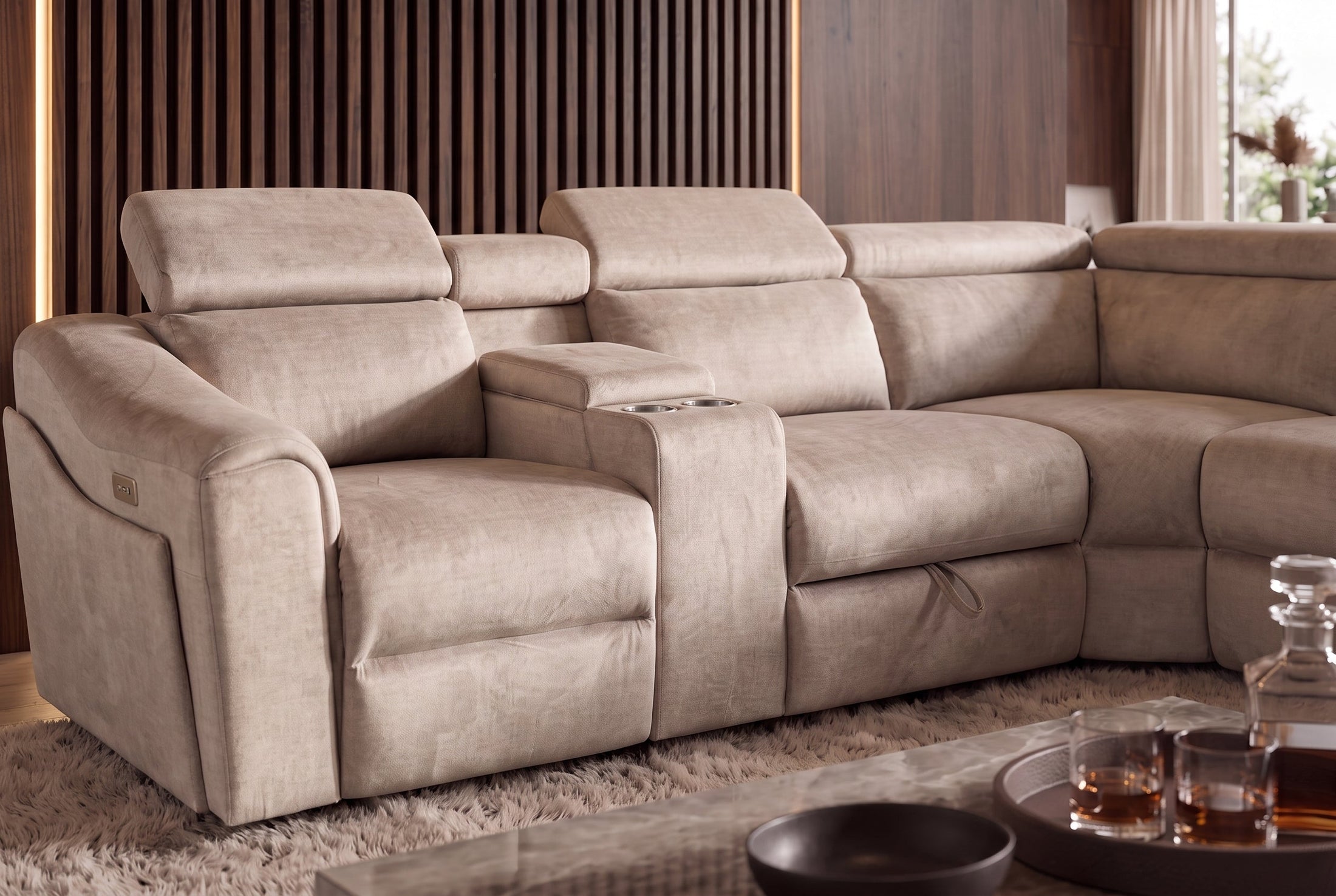 Sienna – Beige velours – vue 6