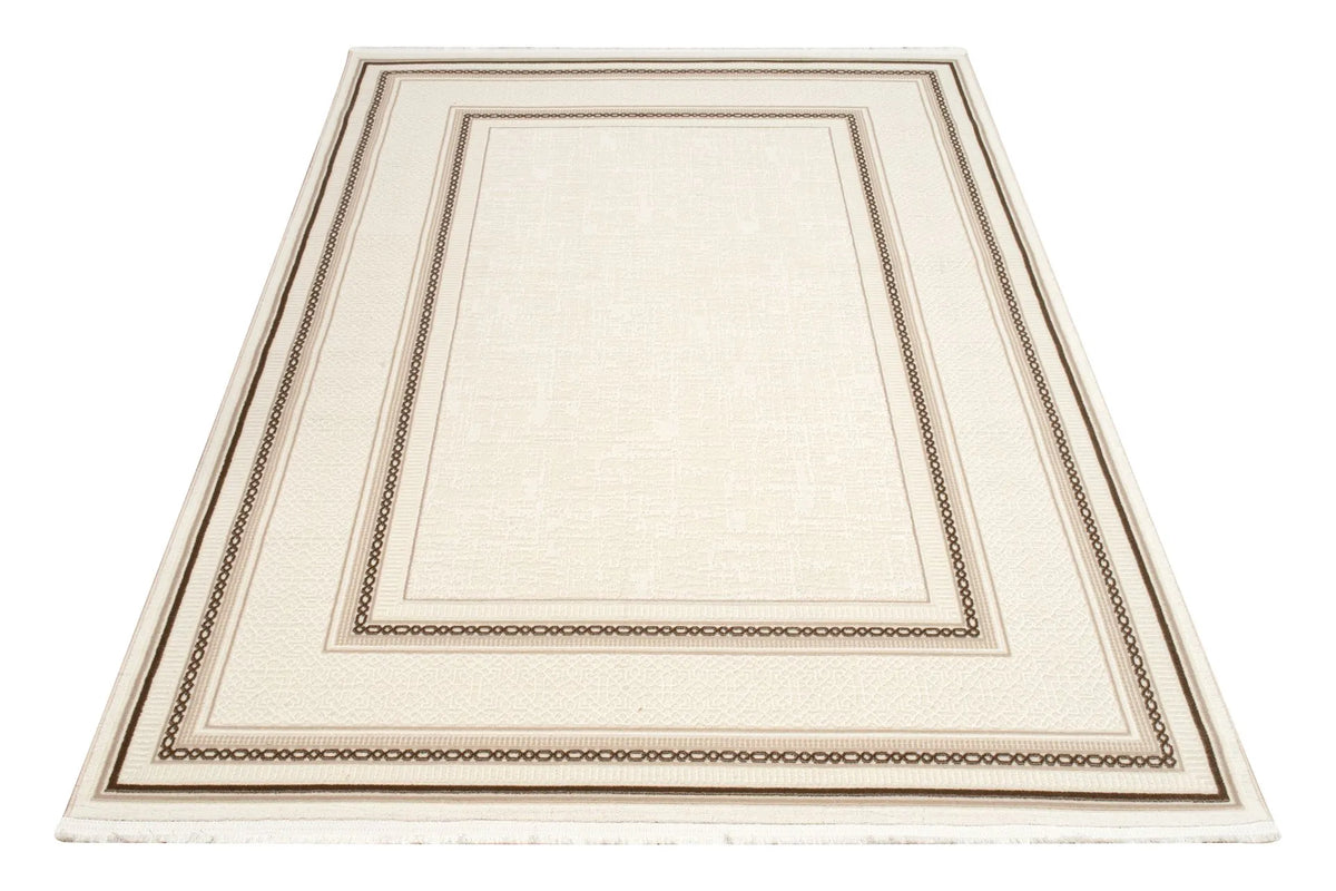 Tapis Soran - Blanc et taupe - vue du produit