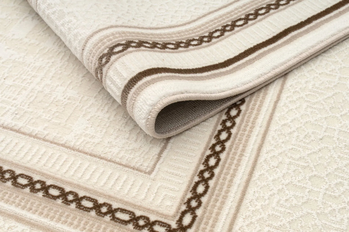 Tapis Soran - Blanc et taupe - vue du produit