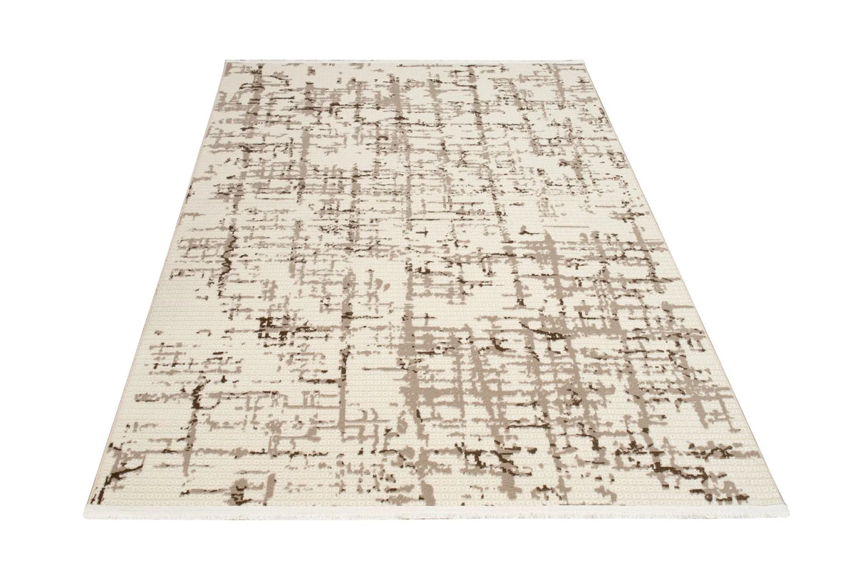 Tapis Neris - Blanc et taupe - vue du produit
