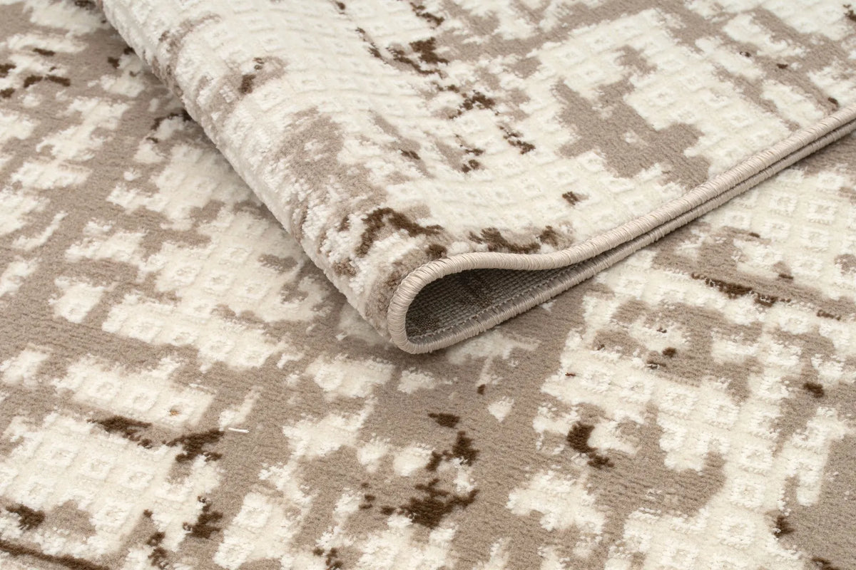 Tapis Neris - Blanc et taupe - vue du produit