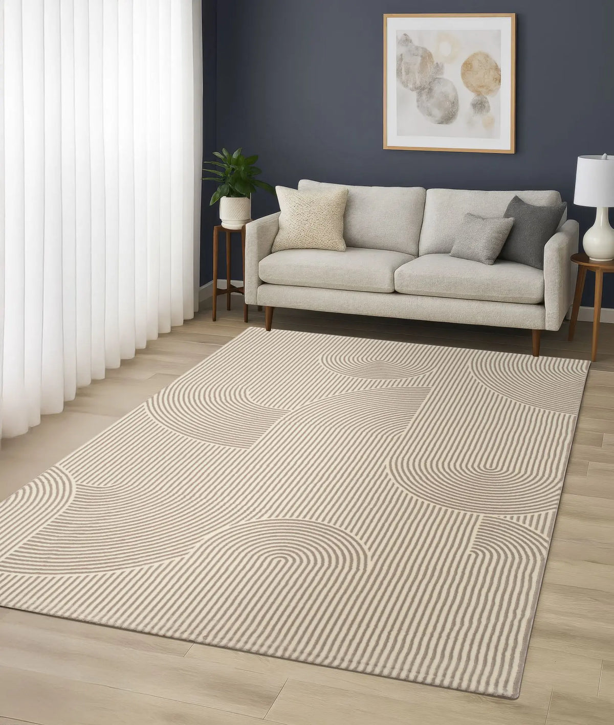 Tapis Calma - Crème et beige - vue du produit