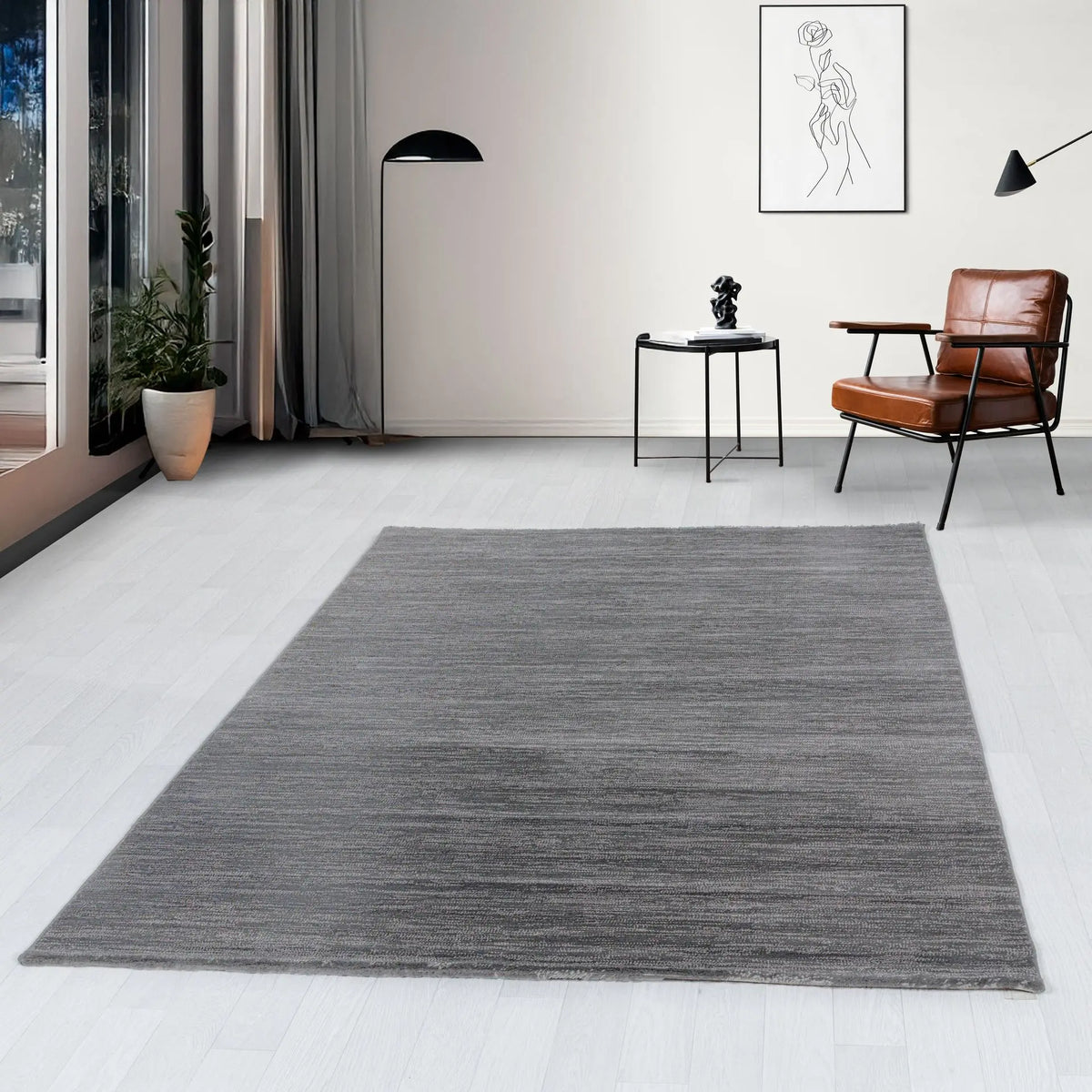 Tapis Isora - Anthracite et gris - vue du produit