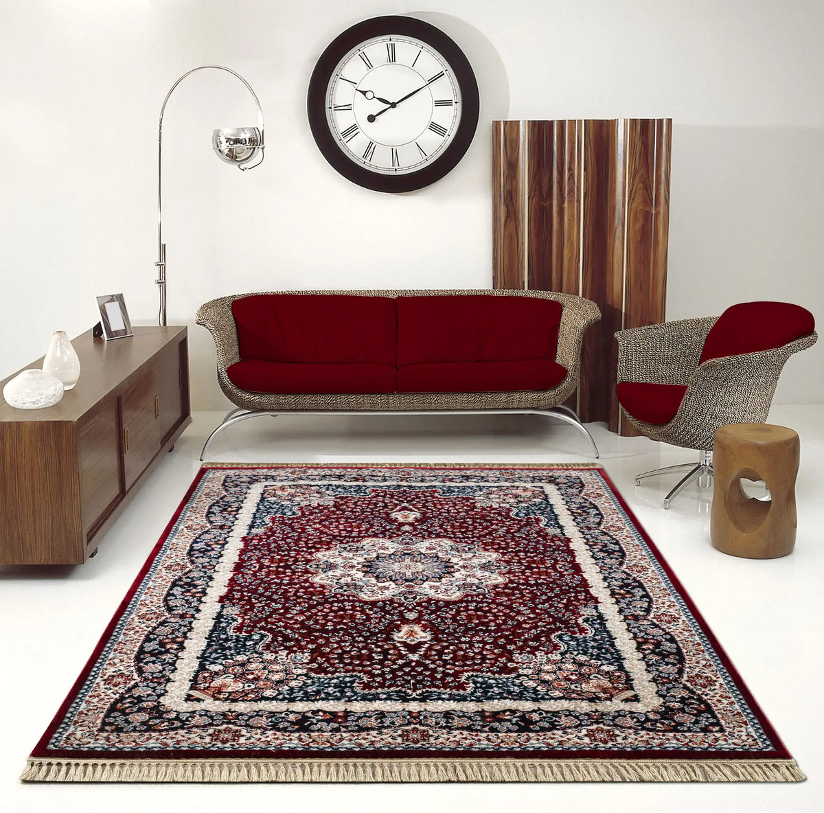 Tapis Savan - Bordeaux et bleu marine - vue du produit