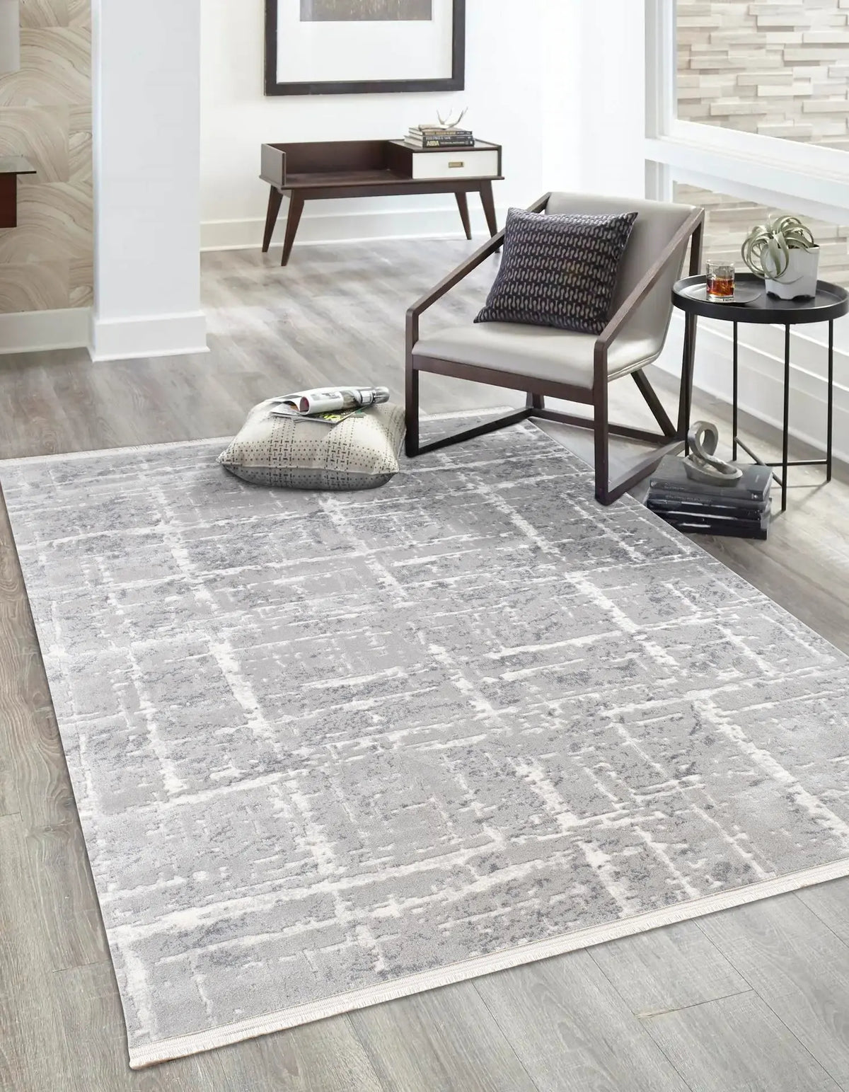 Tapis Eloa - Gris clair et anthracite - vue du produit