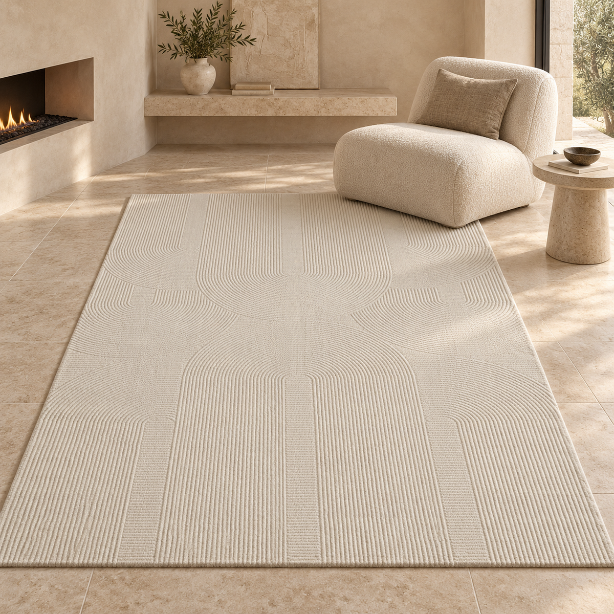 Tapis Aurel - Crème - ambiance Dizayni