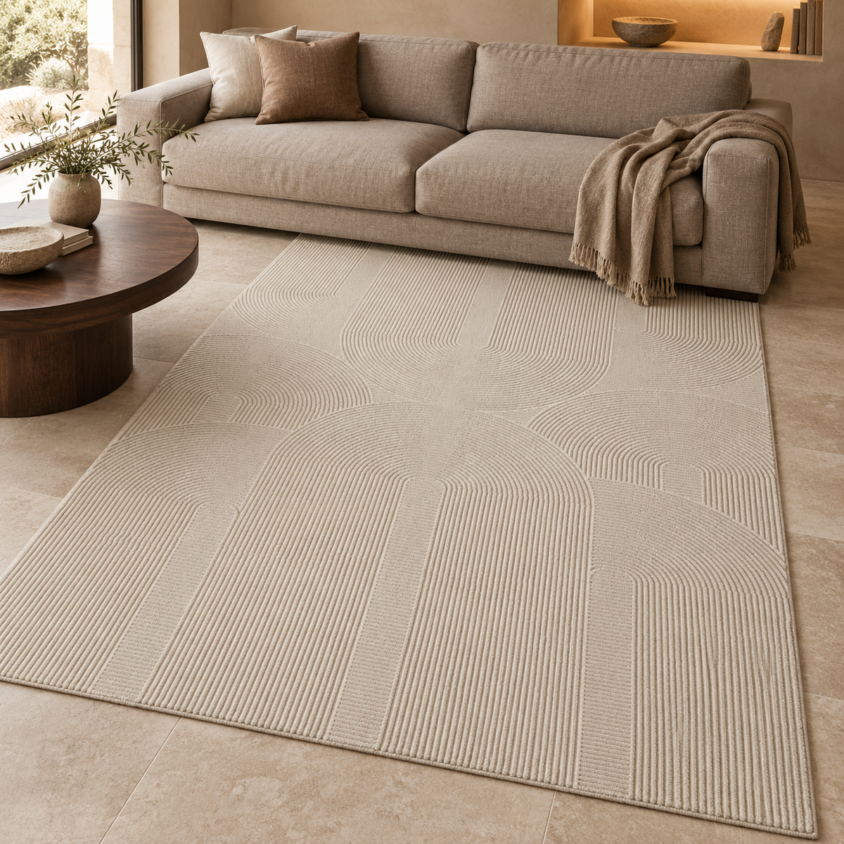 Tapis Aurel - Crème soutenu - ambiance Dizayni
