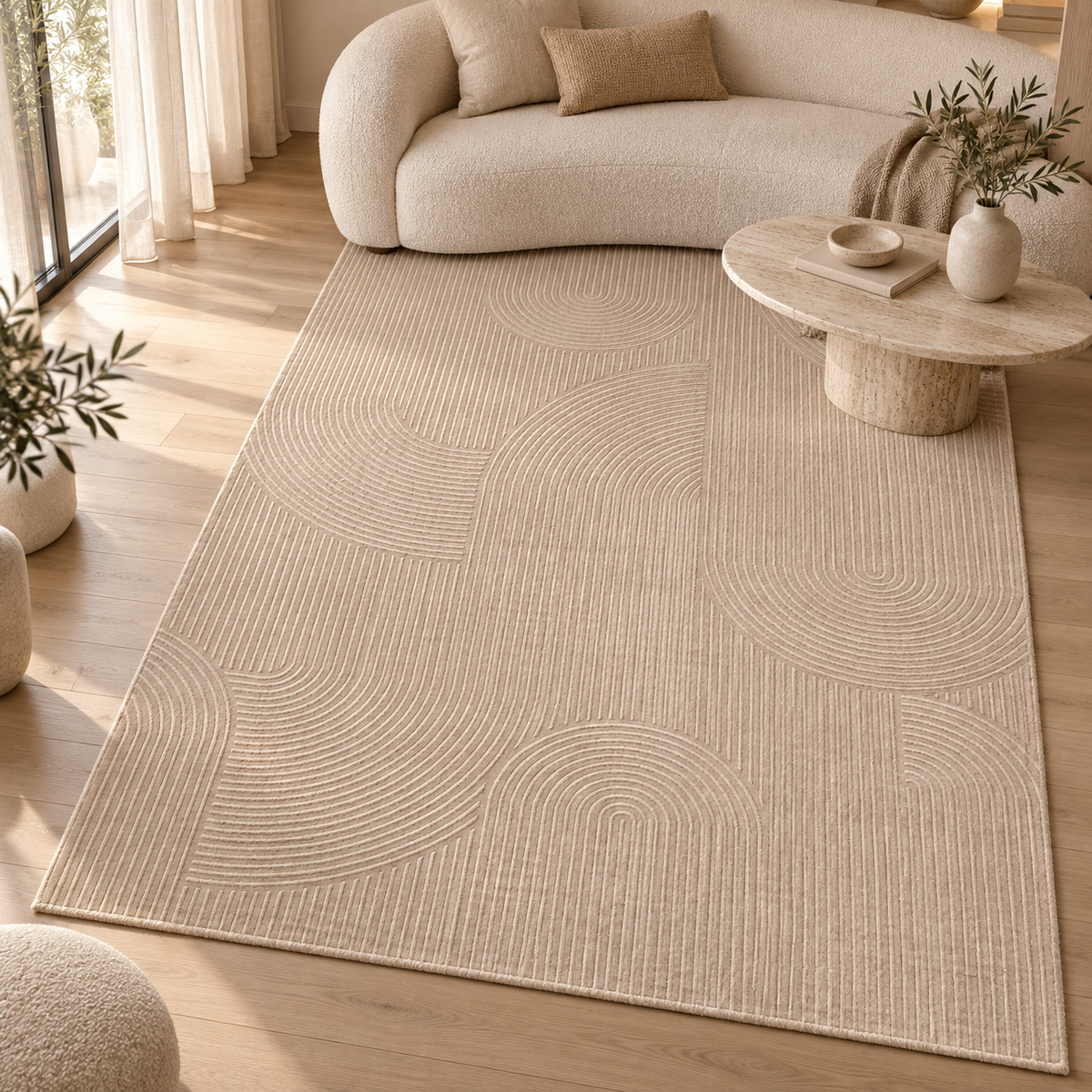 Tapis Calma - Beige - ambiance Dizayni