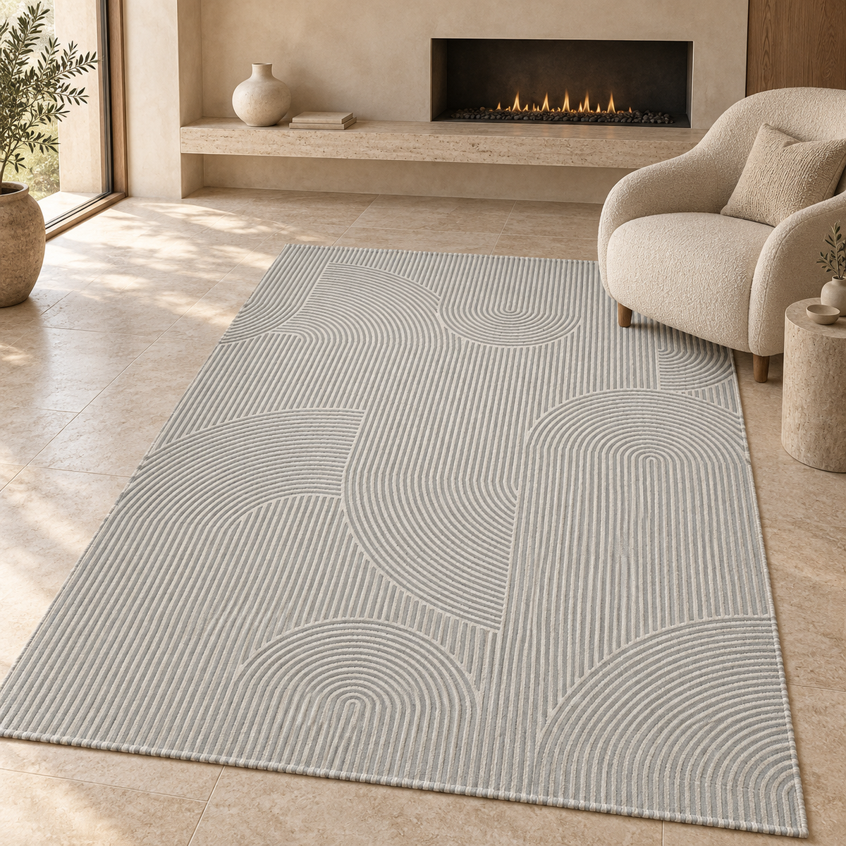 Tapis Calma - Gris - ambiance Dizayni