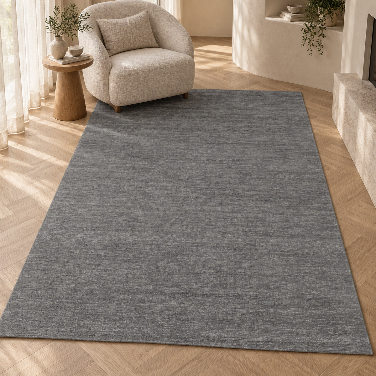 Tapis Isora - Anthracite et gris - ambiance Dizayni