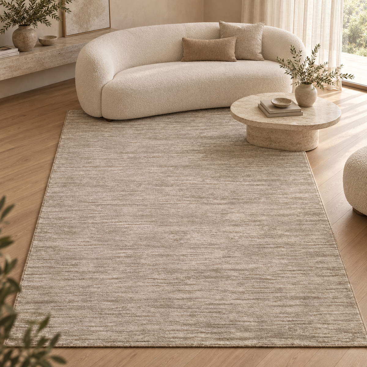 Tapis Isora - Crème et beige - ambiance Dizayni