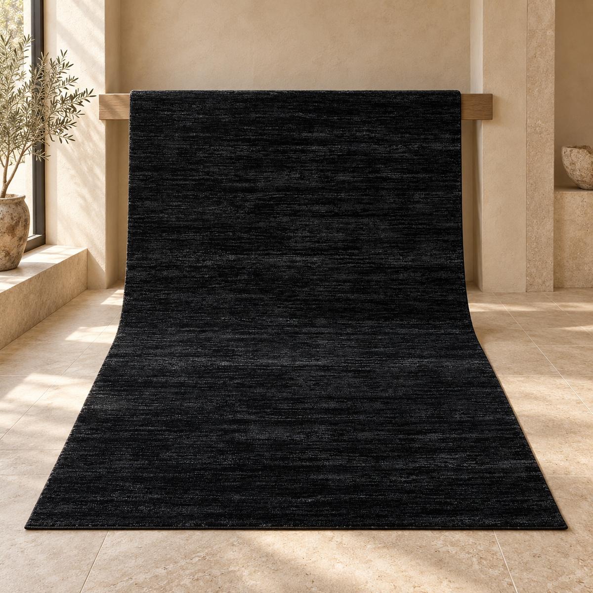 Tapis Isora - Noir - ambiance Dizayni