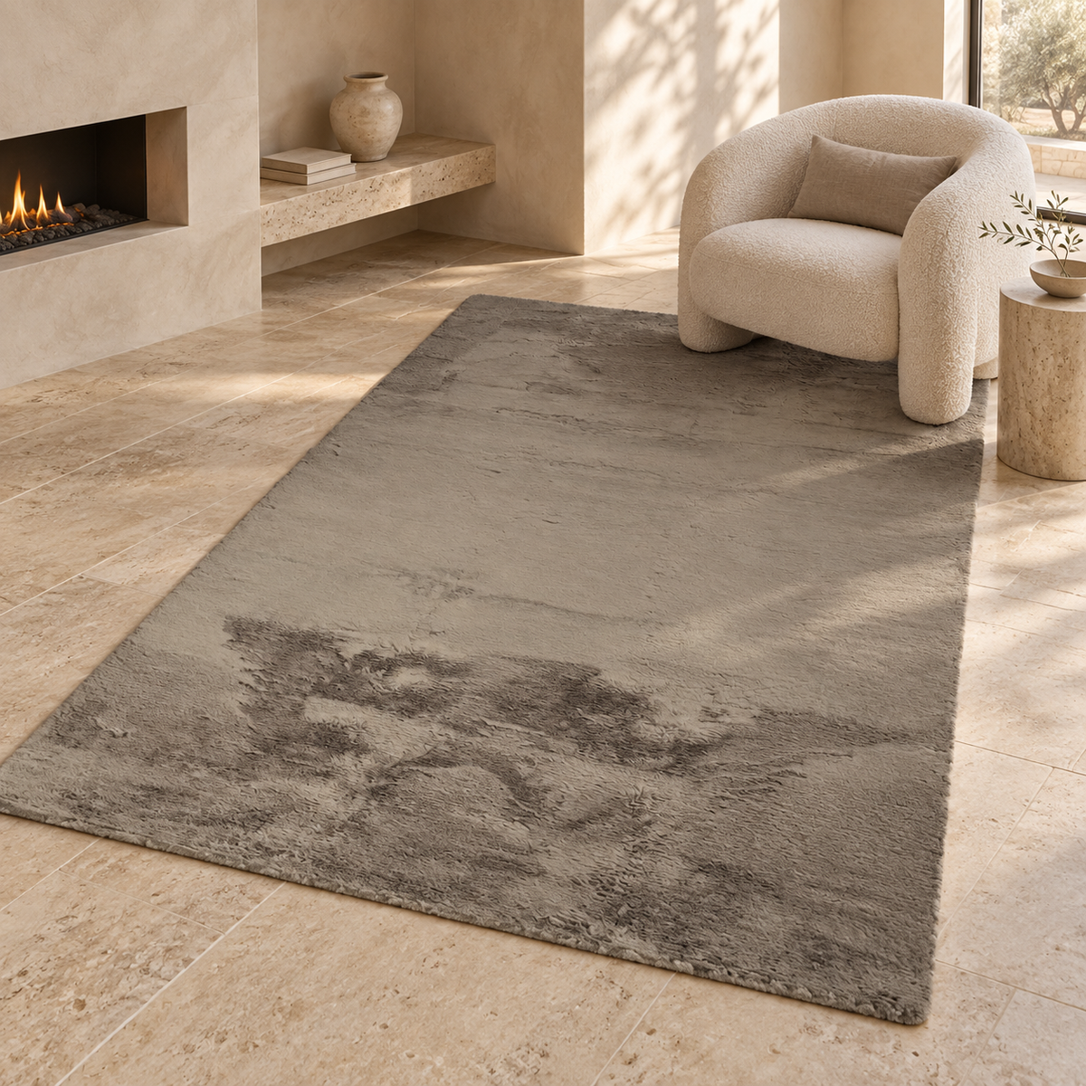 Tapis Niva - Crème et ivoire - ambiance Dizayni