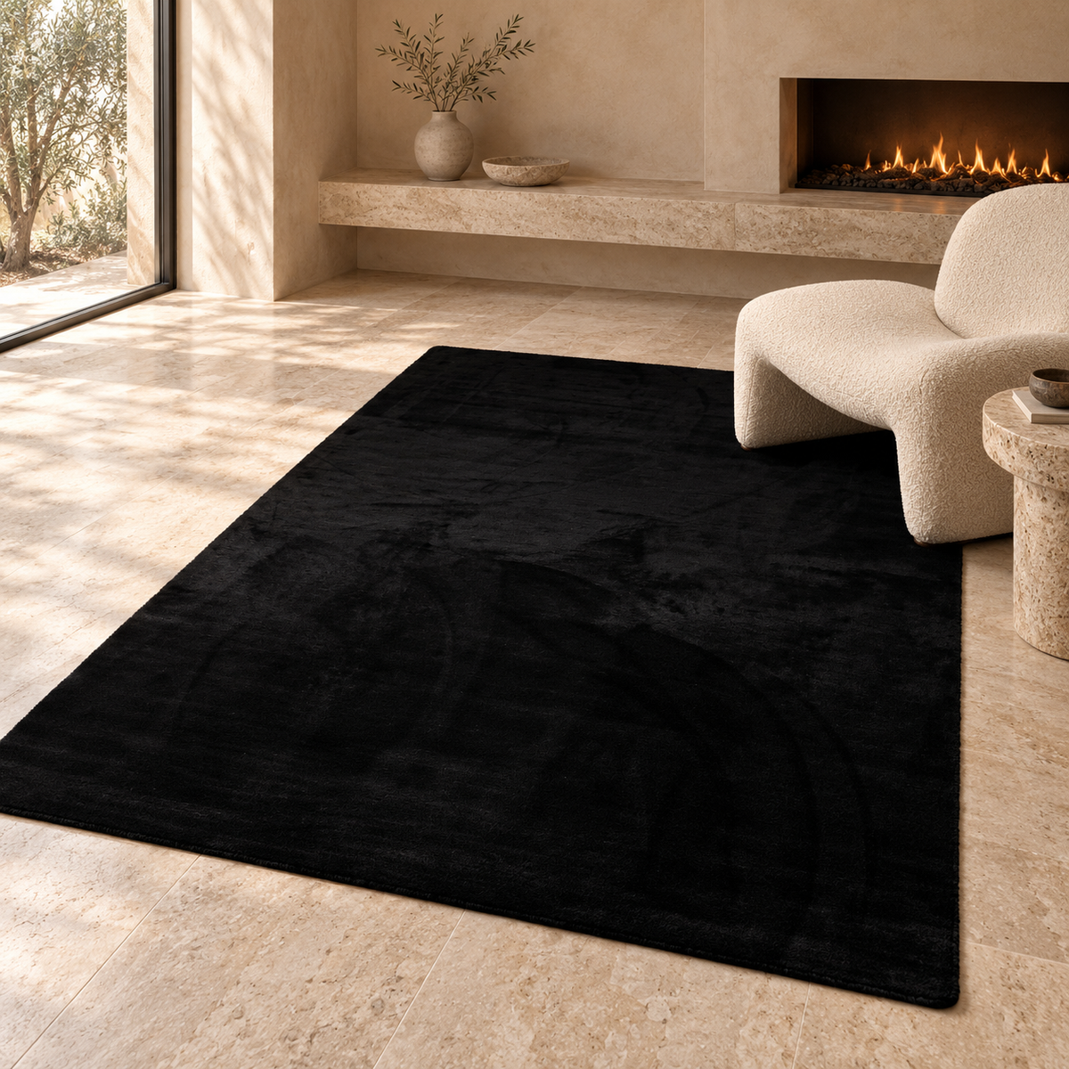 Tapis Nuvo - Noir - ambiance Dizayni
