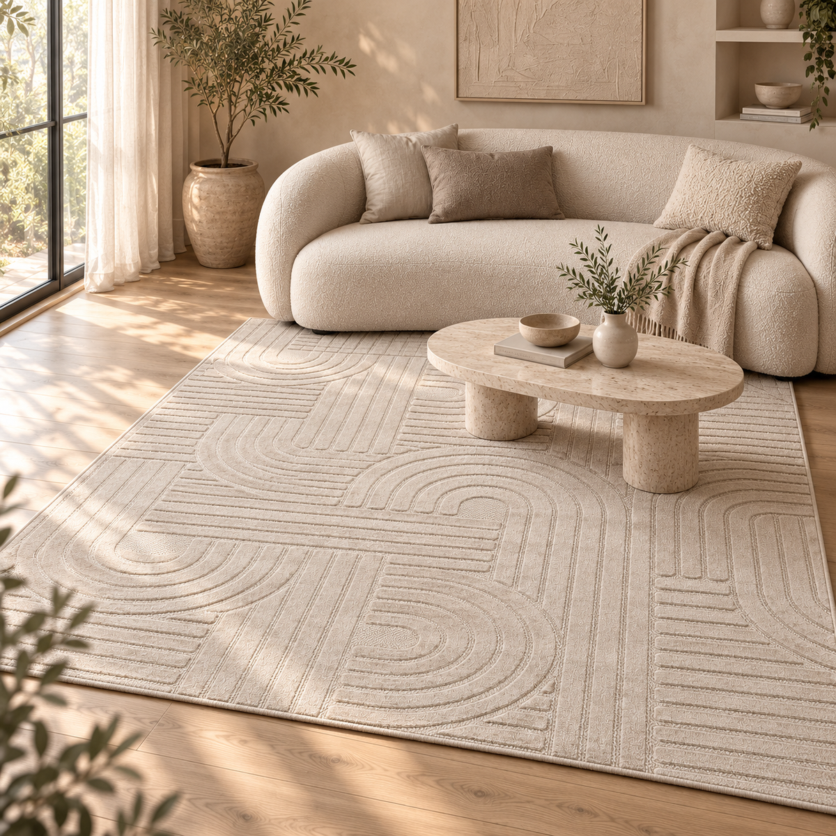 Tapis Orbe - Beige - ambiance Dizayni