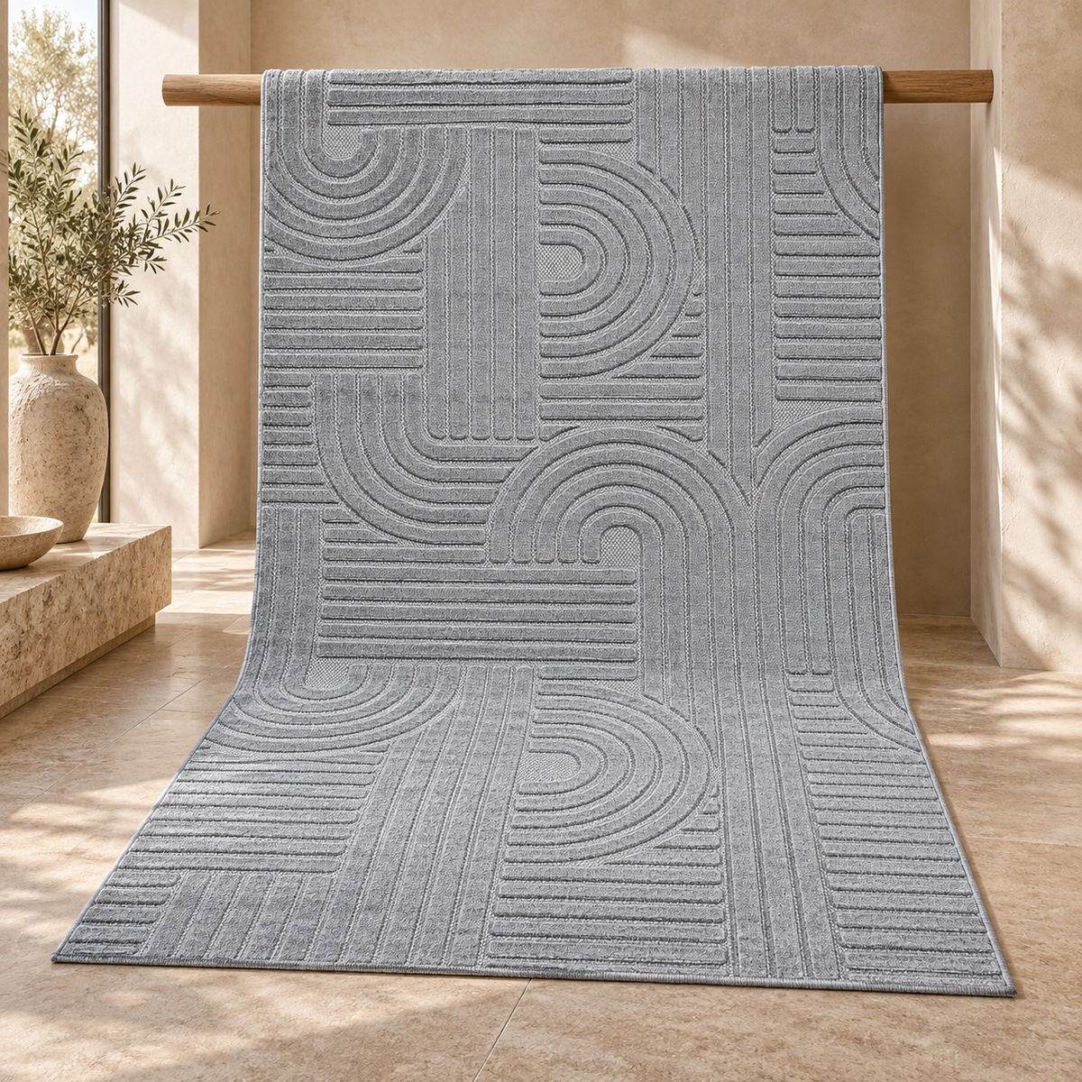 Tapis Orbe - Gris clair - ambiance Dizayni