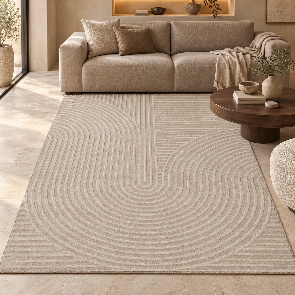 Tapis Orea - Crème soutenu - ambiance Dizayni