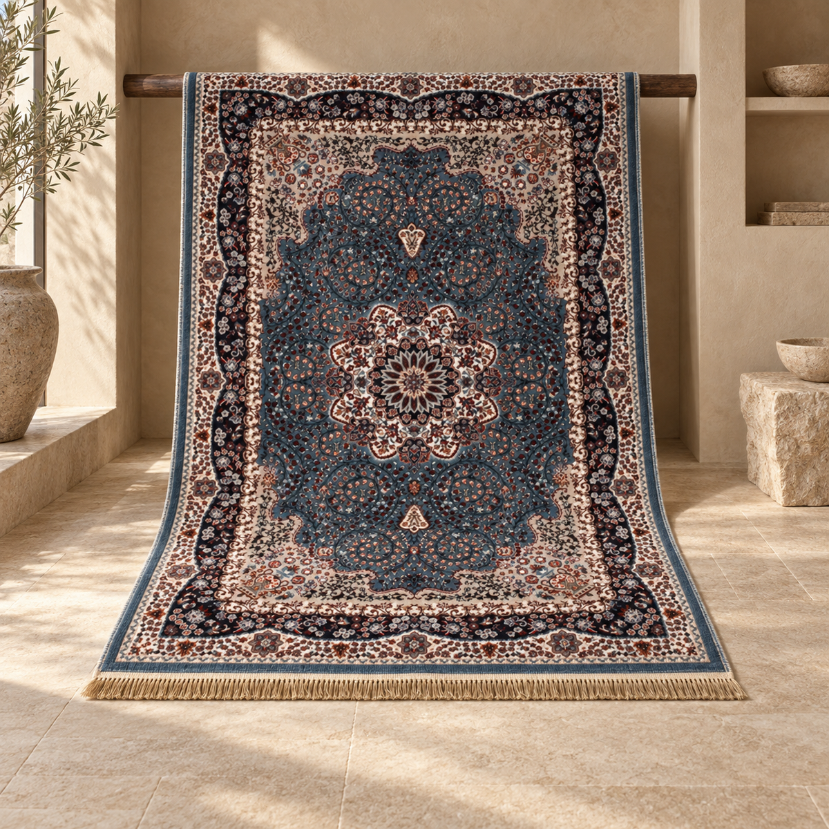 Tapis Savan - Bleu et marine - ambiance Dizayni