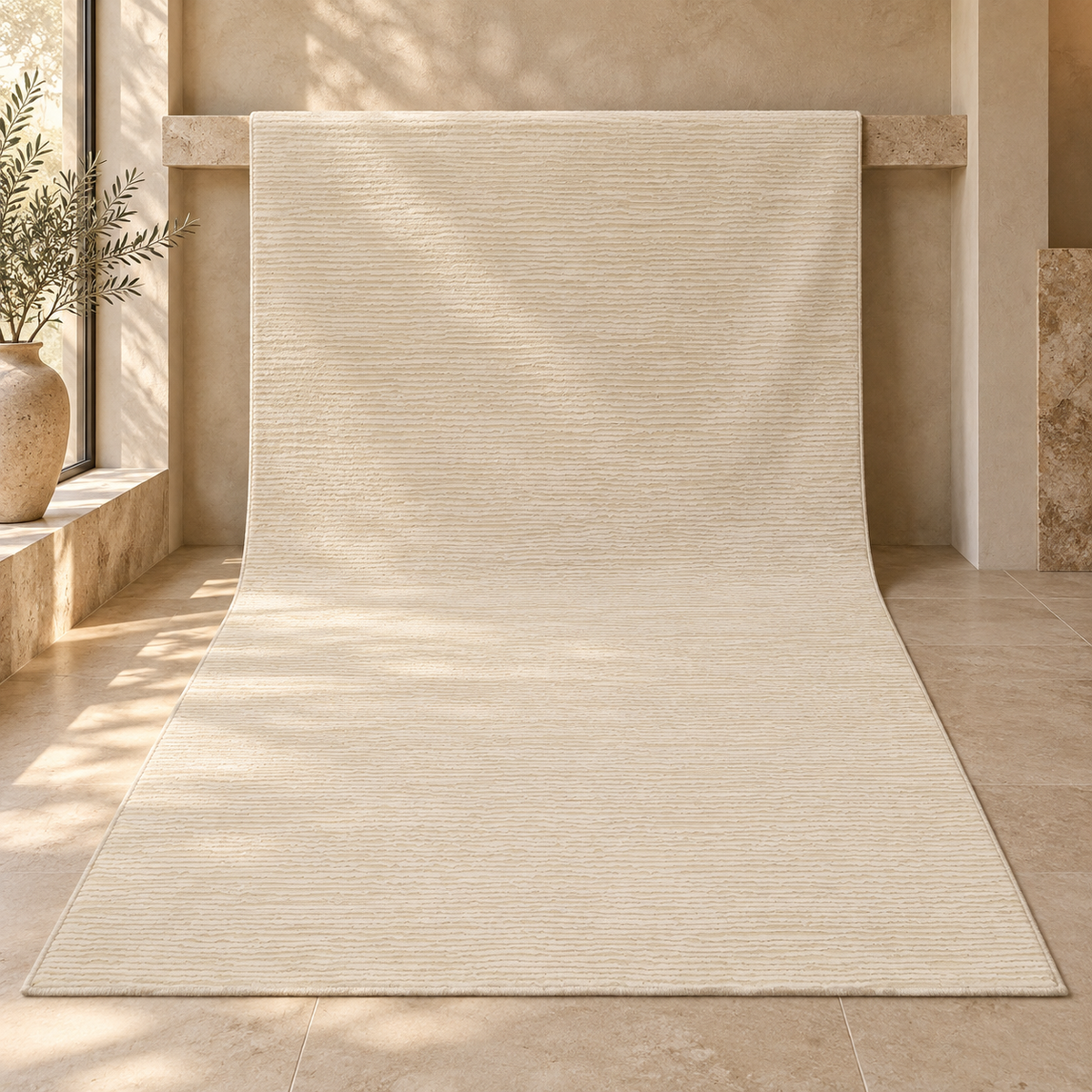 Tapis Siloa - Crème - ambiance Dizayni